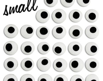 Small White Royal Icing Eyes - 50 tiny edible royal icing eyes for decorating halloween, animal, or people cookies, cupcakes, and cakepops