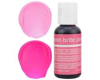 Neon Pink Gel Food Coloring - Chefmaster - Neon Pink Food Color, Bright Pink Coloring, Pink Frosting, Pink Icing, Cookie Cake Decorations