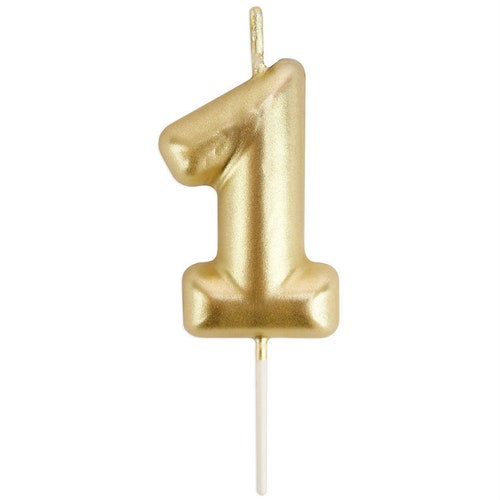 Gold Number One Birthday Candle Gold 1 Birthday Candle Etsy