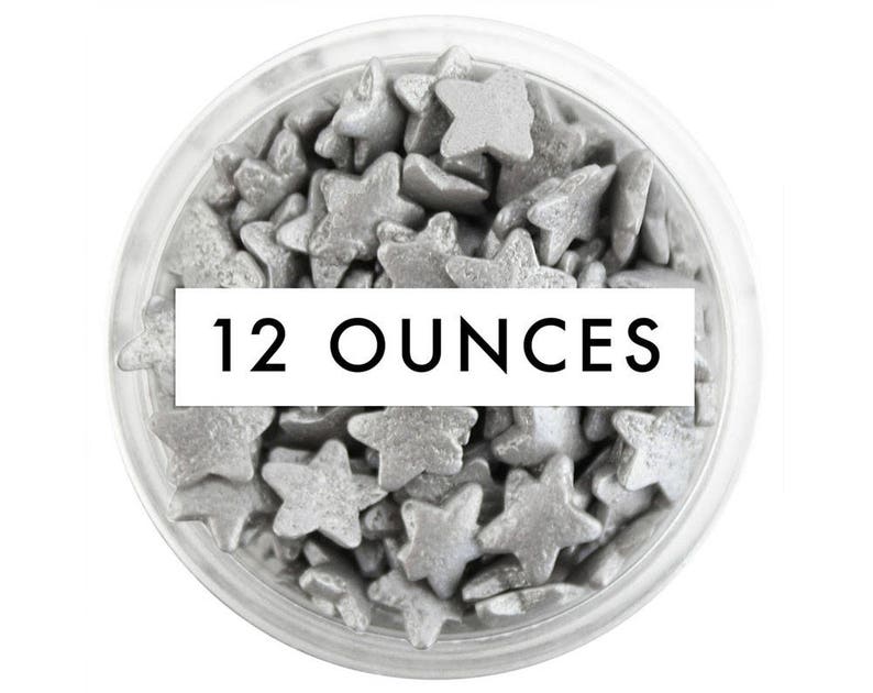 Metallic Silver Star Sprinkles 12 OZ metallic silver star sprinkles for decorating cupcakes, cakes, cake pops, cookies, and ice cream image 1