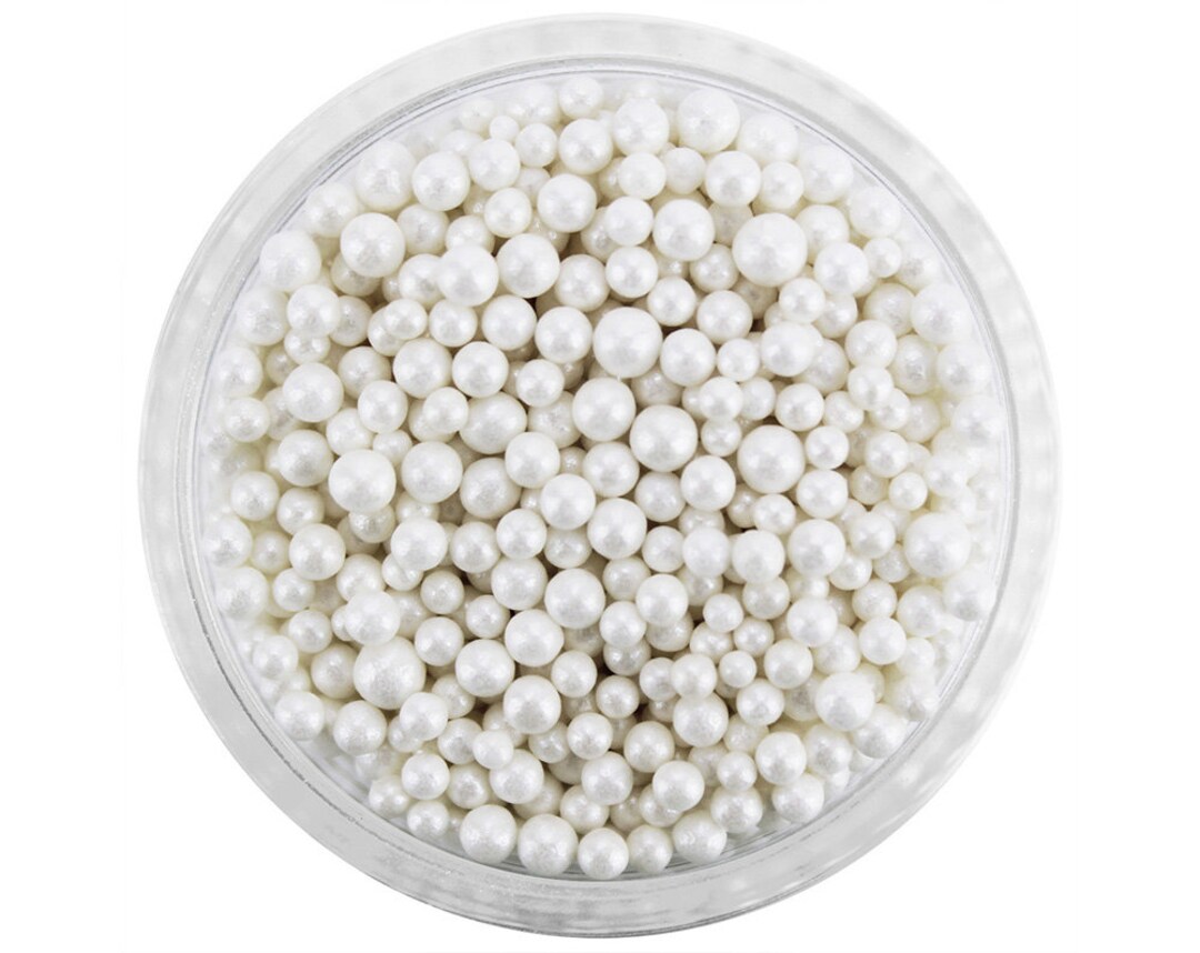 Pearly White Non-pareils - Tiny Pretty White Pearl Sprinkles for ...