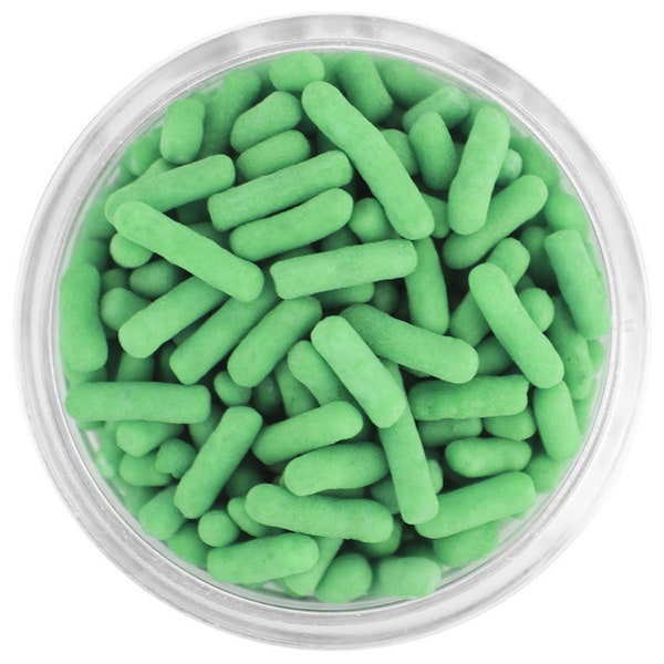Sage Green Jimmies - pretty sage green sprinkles for decorating cupcakes, cakes, cakepops, cookies, and ice cream