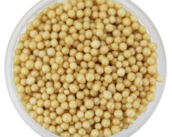 Pearly Light Pollen Yellow Nonpareils, Round Cake Decoration, Tiny Edible Sprinkles