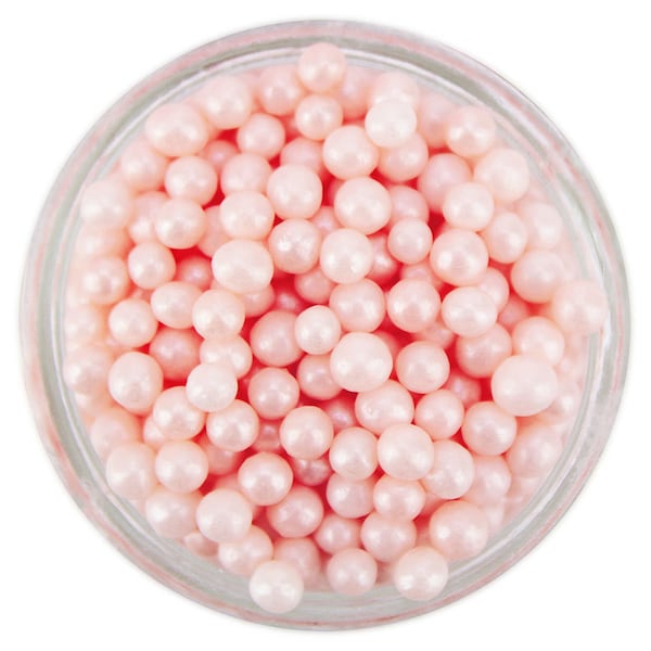 Pearly Pastel Pink Sugar Pearls - edible shimmer light pink sugar pearl sprinkles