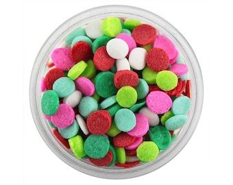 Merry & Bright Confetti Dot Sprinkles - pretty bright holiday polka dot sprinkles for decorating cupcakes, cakes, cookies