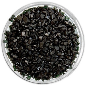 Black Chunky Sugar - vibrant black sugar crystals sprinkles for decorating cupcakes, cakes, cakepops, and cookies