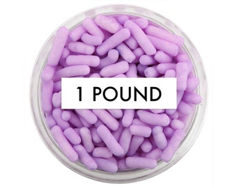 Light Purple Jimmies - 1 Pound - pretty pastel purple sprinkles for decorating cupcakes, cakes, cakepops, cookies, and ice cream