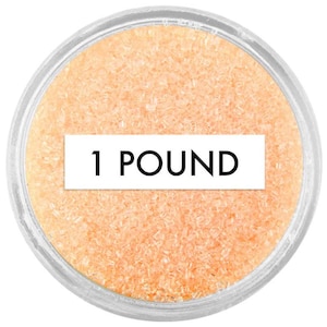 Peach Sanding Sugar - 1 Pound - peach fine sugar for decorating cupcakes, cakes, cakepops, and cookies