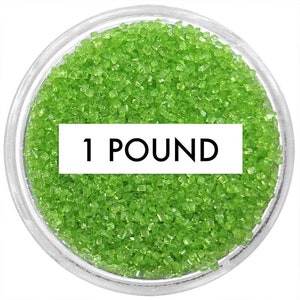 Lime Green Sanding Sugar 1 LB - lime green fine sugar for decorating cupcakes, cakes, cakepops, and cookies.
