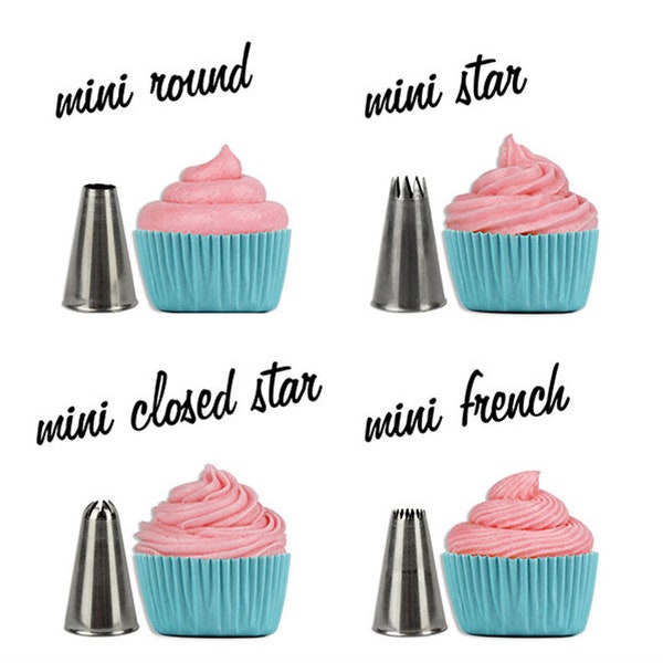 MINI Cupcake Decorating Tip Set - a set of frosting tips for mini cupcakes