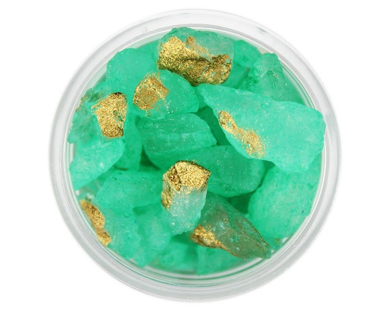 Emerald Gem Sugar - green rock sugar with flecks of edible gold, edible  gems, sugar gems, sugar rocks