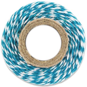 Bright Blue Striped Bakers Twine