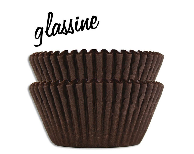 Brown Glassine Baking Cups 100 Solid Chocolate Brown Paper Etsy