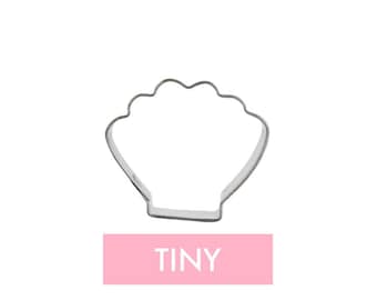Tiny Clam Shell Seashell Cookie Cutter - mini clam shell cookie cutter, miniature seashell cookie cutter, for cookies and fondant.