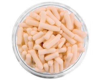 Ivory Jimmies: los clásicos jimmies en un bonito color marfil tienen una textura suave y son perfectos para cubrir cupcakes y otros dulces.