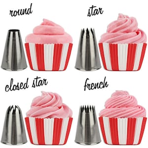 Cupcake Decorating Tip Set - a set of frosting tips for standard cupcakes