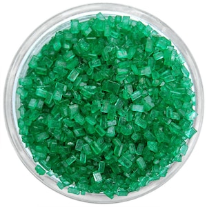 Green Chunky Sugar - bright green sugar crystals sprinkles for decorating cupcakes, cakes, cakepops, and cookies