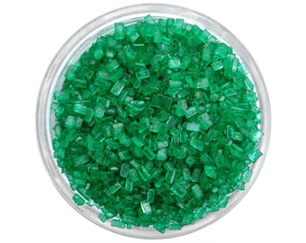 Green Chunky Sugar - bright green sugar crystals sprinkles for decorating cupcakes, cakes, cakepops, and cookies