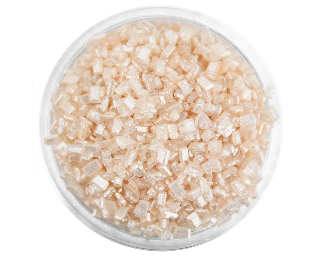 Sugar Chunks Pearly Ivory Chunky Sugar - Ivory Pearlescent Sugar Crystals Sprinkles ...