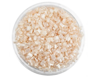 Pearly Ivory Chunky Sugar - ivory pearlescent sugar crystals sprinkles for decorating cupcakes, cakes, cake pops, and cookies