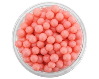 Pearly Coral Sugar Pearls - edible shimmer coral sugar pearl sprinkles