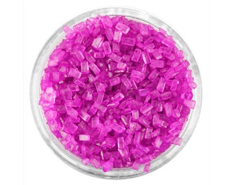 Fuchsia Chunky Sugar - bright magenta sugar crystals sprinkles for decorating cupcakes, cakes, cakepops, and cookies