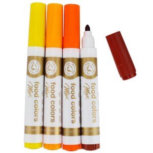 Yellow Orange Max Edible Ink Marker Set - Dripcolor - A set of bright and bold edible ink markers for drawing details on your edible treats!