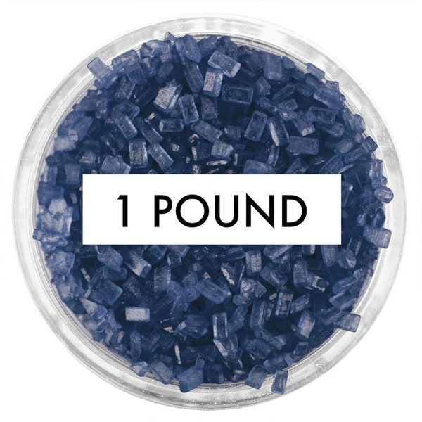 Navy Blue Chunky Sugar 1 LB - navy blue sugar crystals sprinkles for decorating cupcakes, cakes, cakepops, and cookies