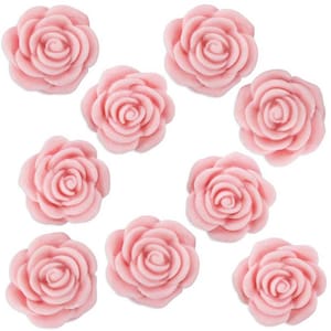Light Pink Fondant Tea Roses - 24 little pastel pink edible sugar roses for topping cakes, cupcakes, and cookies