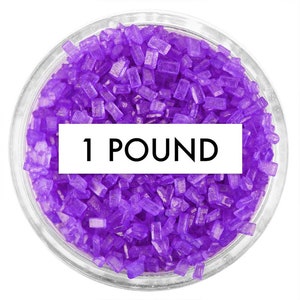 Purple Chunky Sugar - 1 Pound - purple sugar crystals sprinkles for decorating cupcakes, cakes, cakepops, and cookies