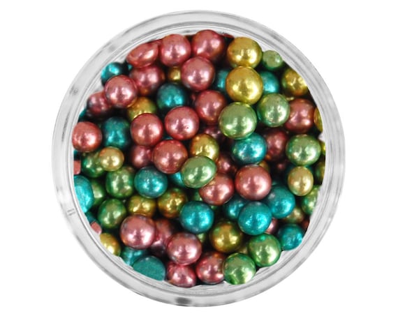 Blue Dragees 1oz - shiny metallic blue sugar pearls sprinkles balls for  topping cakes, cupcakes, cookies, and cake pops