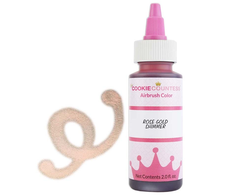 Rose Gold Shimmer Airbrush Coloring The Cookie Countess Etsy