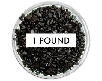 Black Chunky Sugar 1 LB - vibrant black sugar crystals sprinkles for decorating cupcakes, cakes, cakepops, and cookies