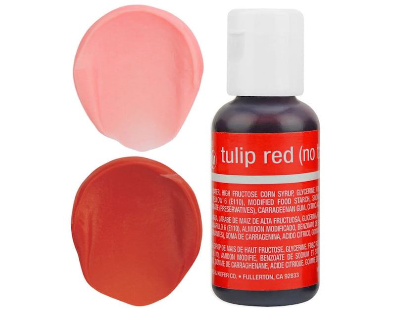 Tulip Red Gel Food Coloring - Chefmaster - Red Food Color, Tulip Red Coloring, Pink Frosting, Pink Icing, Cookie Cake Decorations image 1