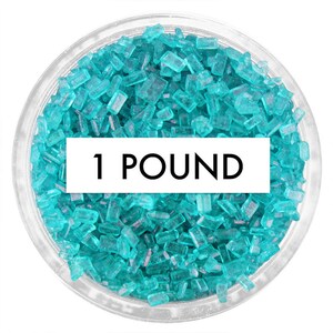 Teal Chunky Sugar BULK (1lb) - teal turquoise sugar crystals sprinkles for decorating cupcakes, cakes, cakepops, and cookies
