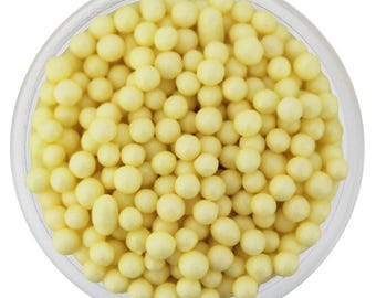 Light Yellow Jumbo Nonpareils, Round Cake Decoration, Tiny Edible Sprinkles