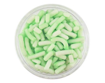 Light Green Jimmies - pastel green sprinkles for decorating cupcakes, cakes, cakepops, cookies, and ice cream