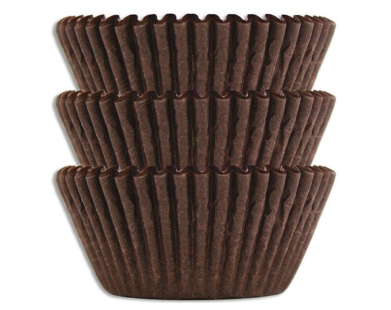 Solid Deep Brown Baking Cups 45 Solid Chocolate Brown Paper Etsy