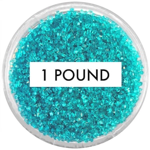 Teal Sanding Sugar 1 LB - teal turquoise fine sugar for decorating cupcakes, cakes, cakepops, and cookies.