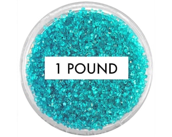 Teal Sanding Sugar 1 LB - teal turquoise fine sugar for decorating cupcakes, cakes, cakepops, and cookies.