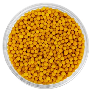 Mustard Nonpareils - Classic tiny mustard nonpareils add a touch of cute to all your sweet treats!
