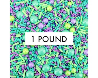 Mermaid Sprinkle Blend - 1 Pound - a gorgeous mermaid blend of purple and green sprinkles for decorating cupcakes, cakes, cookies