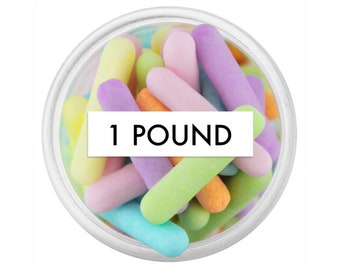 Pastel Rainbow Matte Rod Sprinkles 1 LB - blend of light rainbow rod sprinkles for decorating pretty cakes, cupcakes, cookies, and treats!