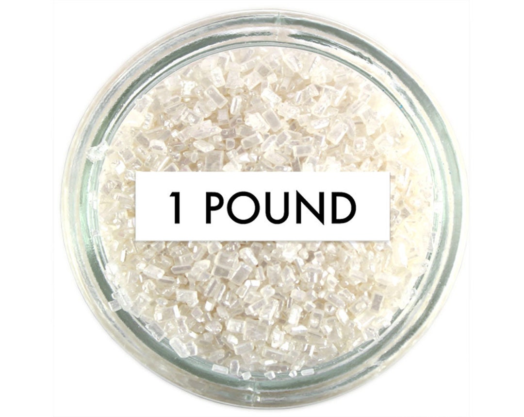 Sugar Chunks Pearly White Chunky Sugar BULK (1lb) - Pretty Pearlescent White Sugar ...