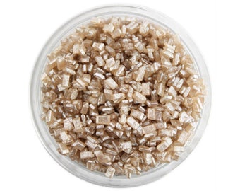 Pearly Platinum Chunky Sugar - metallic platinum sugar crystals sprinkles for decorating cupcakes, cakes, cakepops, and cookies