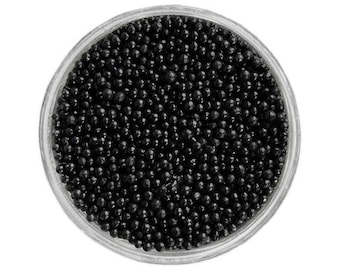 Black Nonpareils - vibrant tiny black sprinkles for decorating cupcakes, cakes, cakepops, cookies, and ice cream