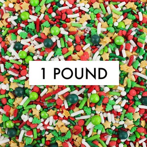 Tree Topper Sprinkle Blend 1 Pound - Our tree topper sprinkle blend is a mix of soft jimmies, sugar pearls, trees, non-pareils