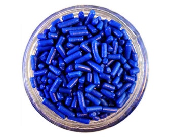 Royal Blue Jimmies - vibrant bright blue sprinkles for decorating cupcakes, cakes, cakepops, cookies, and ice cream