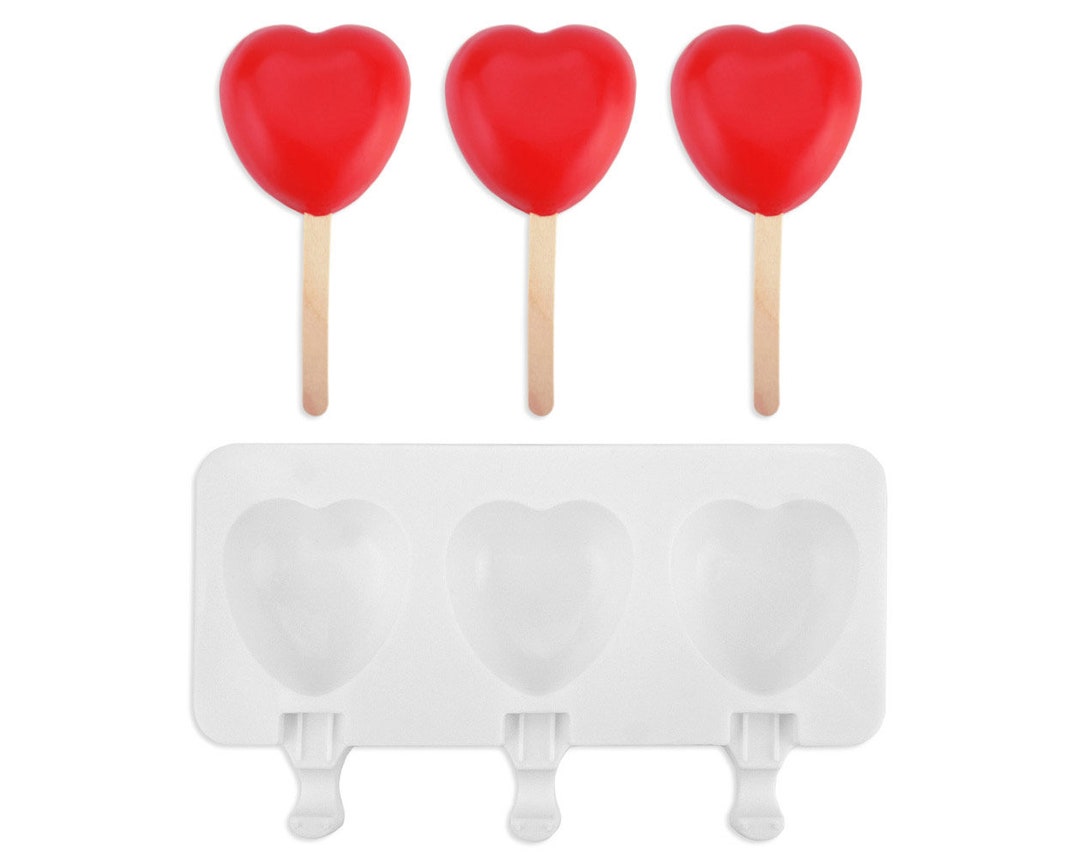Heart Cakesicle Mold A Cute Heart Flexible Silicone Mold for Creating