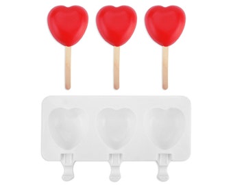 Heart Cakesicle Mold - A cute heart flexible silicone mold for creating the newest treat trend, cakesicles!